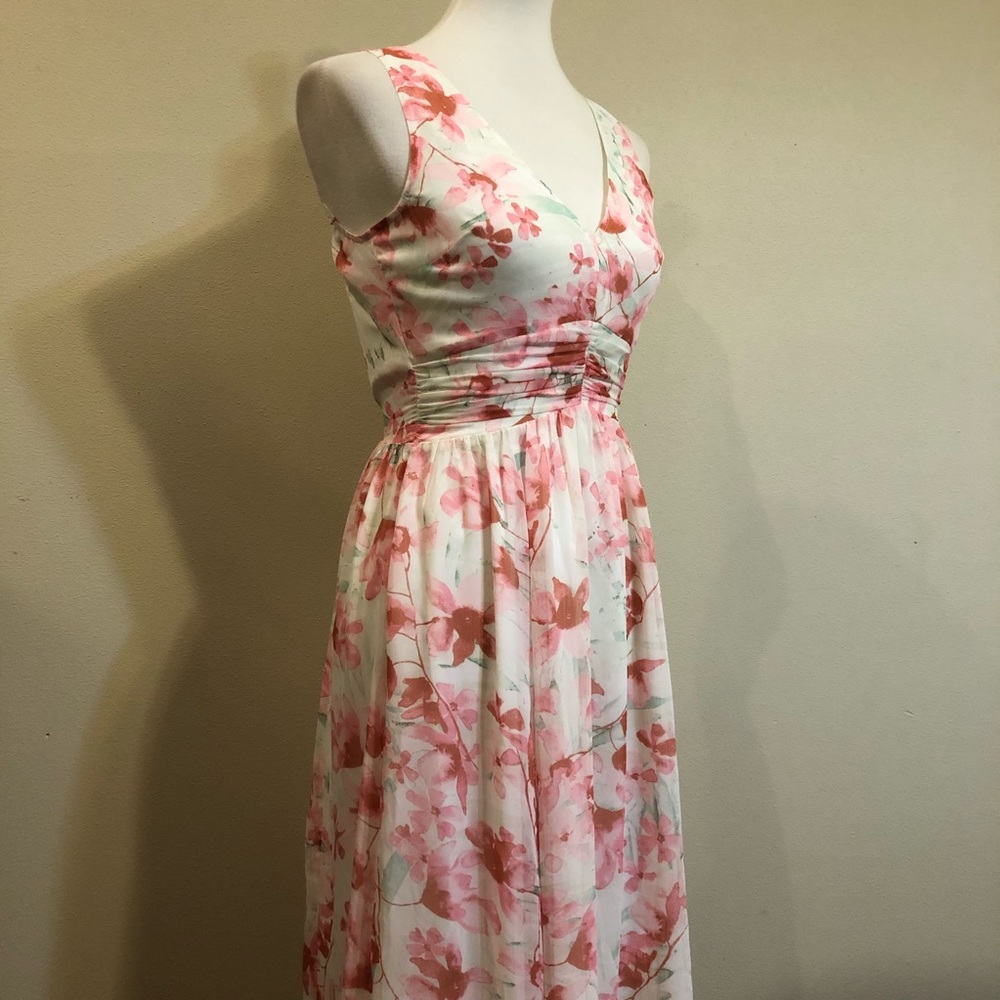 NWOT Leith White & Pink Floral Print Maxi Dress - Picture 8 of 10